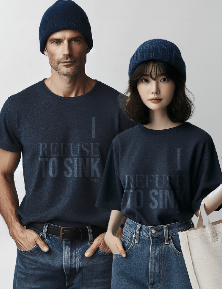 Zeevrouw I refuse to sink navy blue tshirt