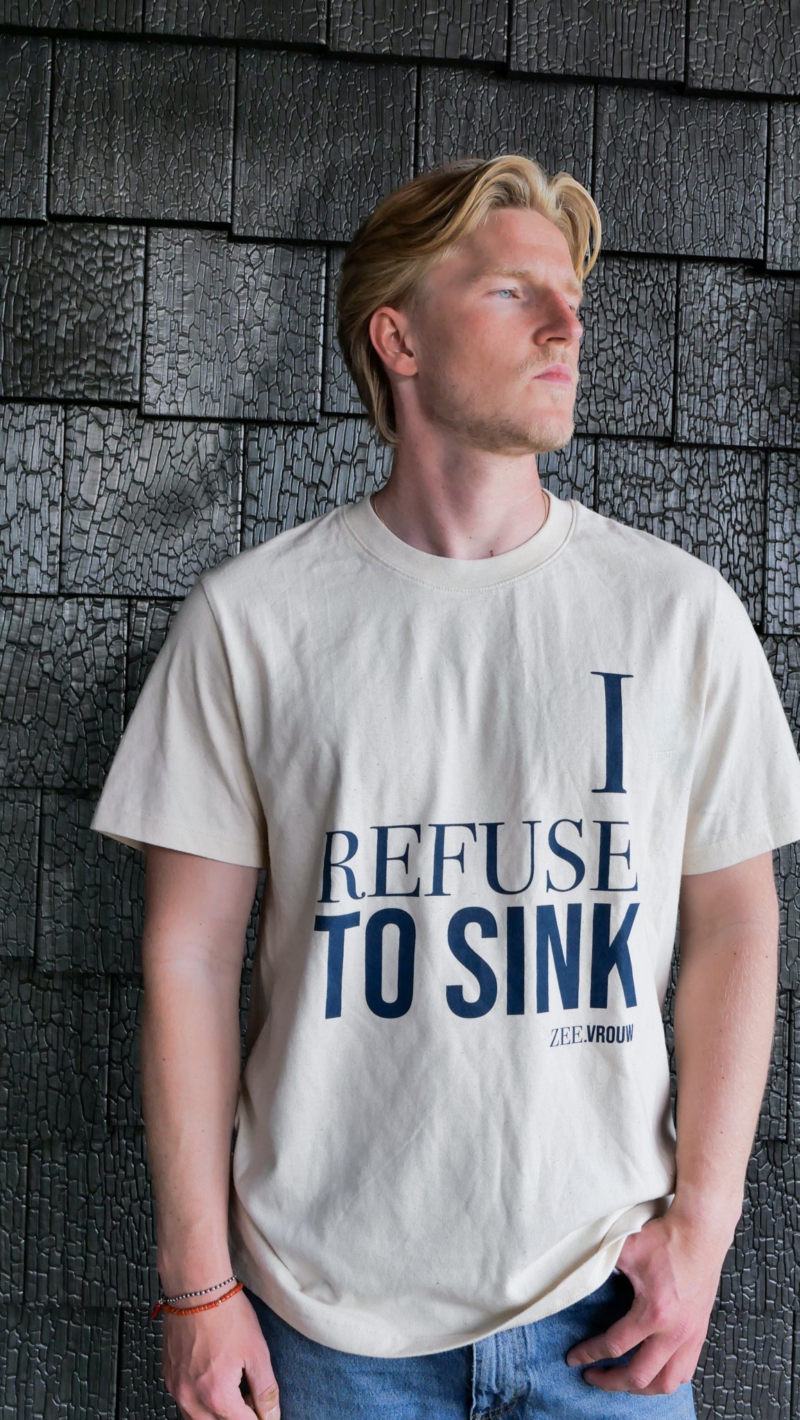 Zeevrouw I REFUSE TO SINK wit tshirt 