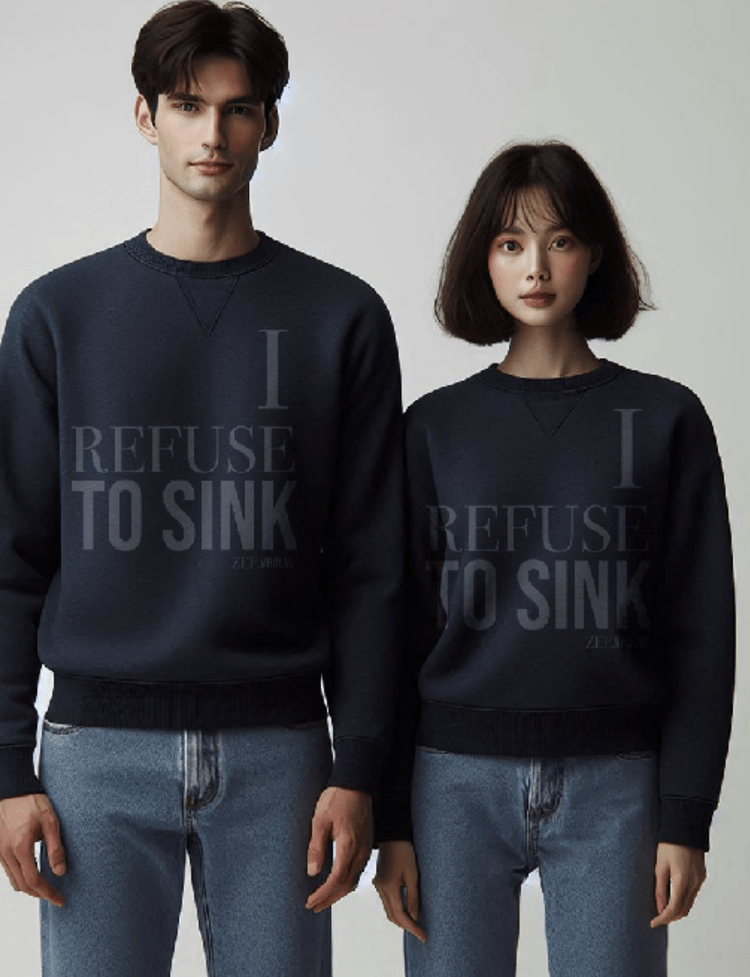 Zeevrouw I refuse to sink navy blue sweater
