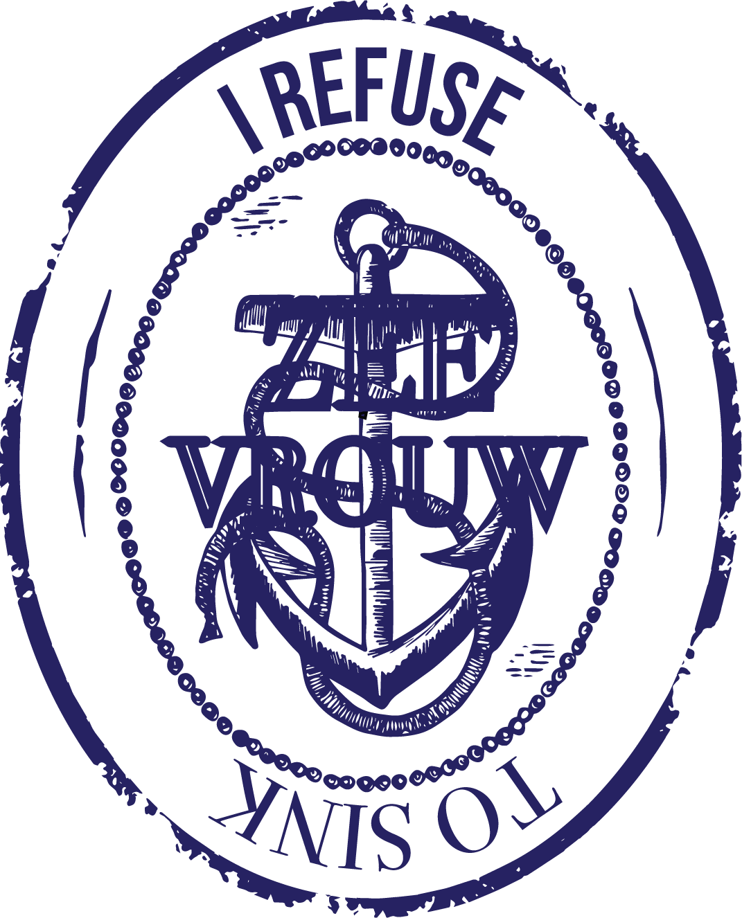 Zeevrouw anchor design navy blue